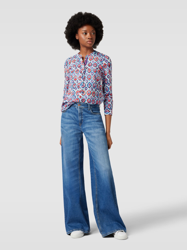 Emily Van den Bergh Bluse mit Allover-Muster (blau) online kaufen