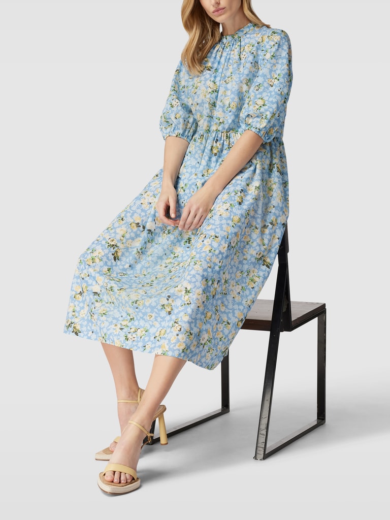 Marc O'Polo Denim Midikleid mit floralem Muster (hellblau) online kaufen