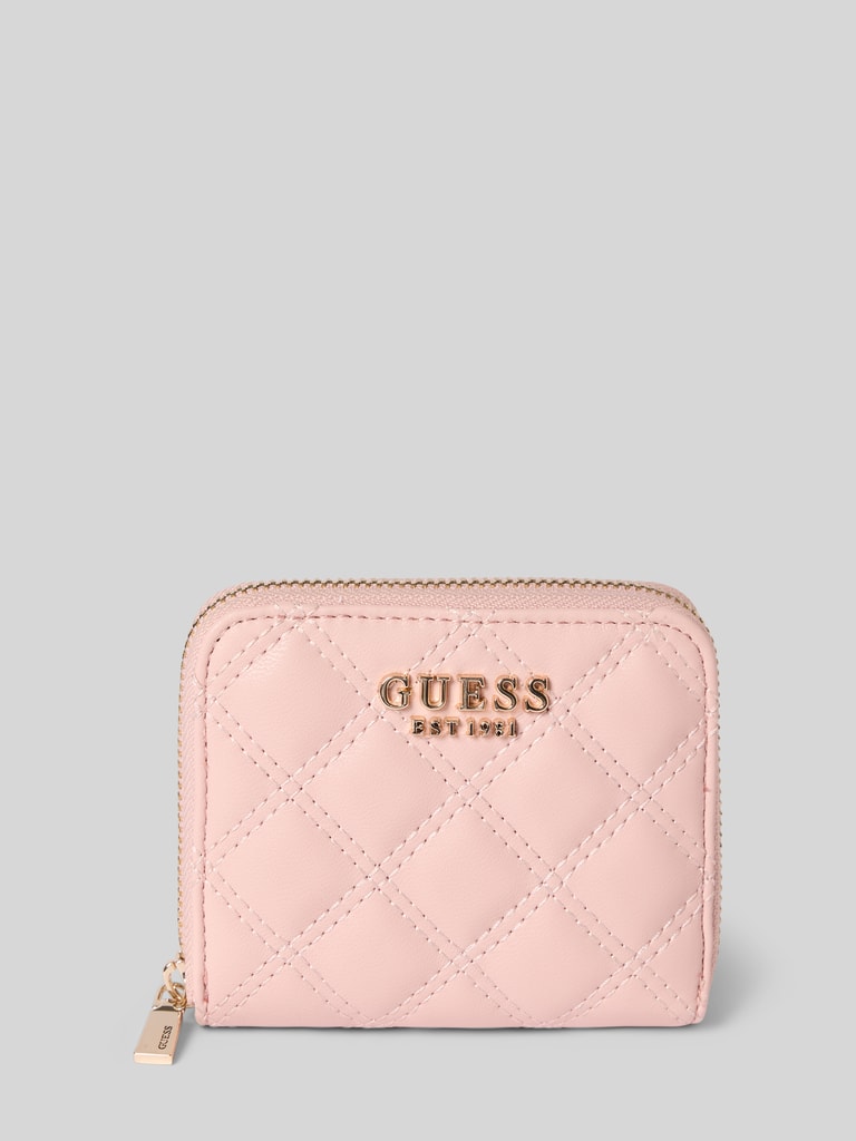 Guess Portemonnaie mit Steppnähten Modell 'GIULLY' (pink) online