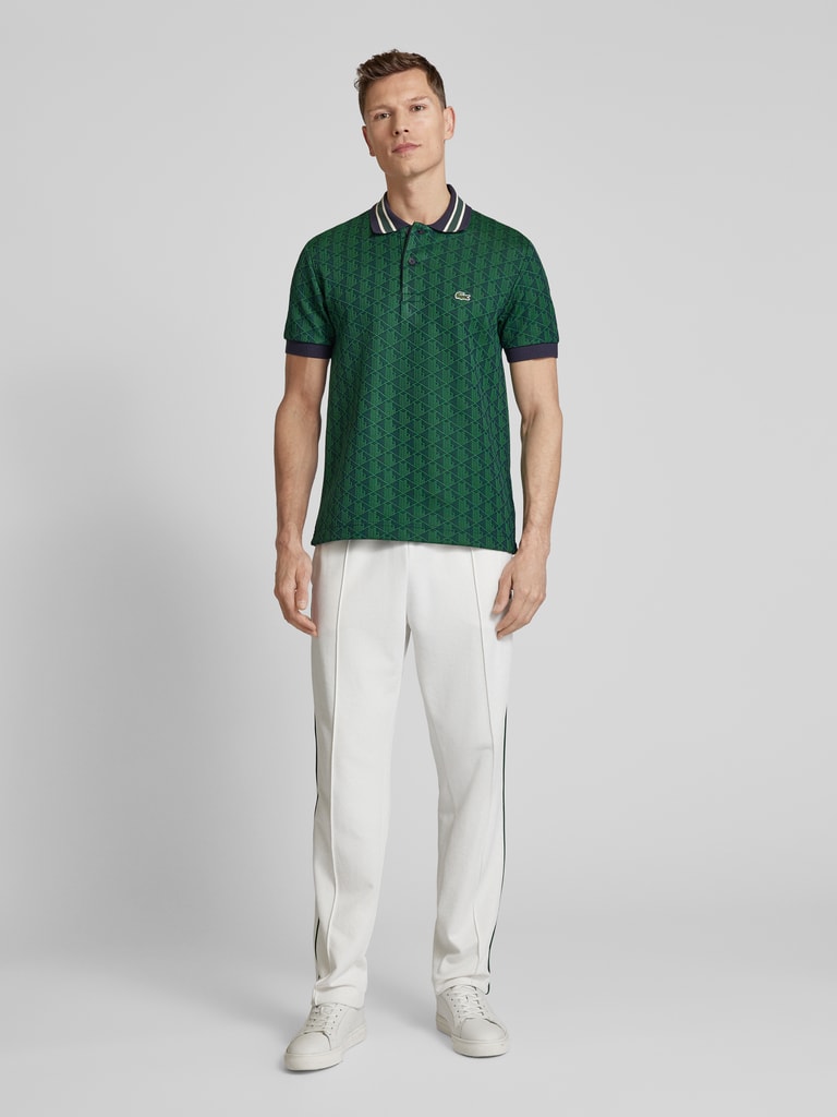 Lacoste Classic Fit Poloshirt mit Allover-Muster (gruen) online kaufen