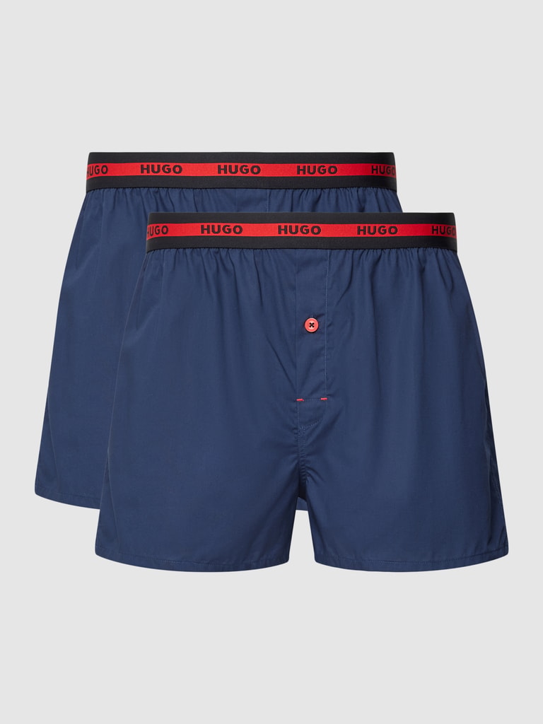 HUGO Boxershorts mit Label-Stitching im 2er-Pack (dunkelblau) online kaufen
