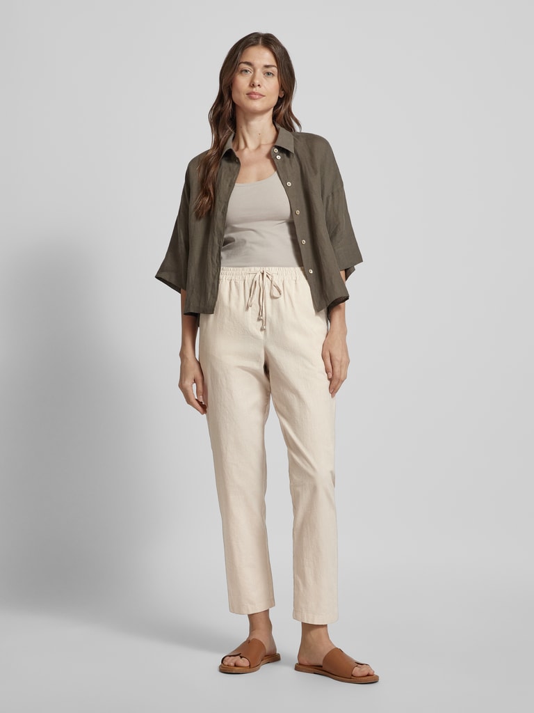 Anzughose Herren Straight Leg Leinenhose - Atmungsaktive Stoffhose Für Business & Freizeit