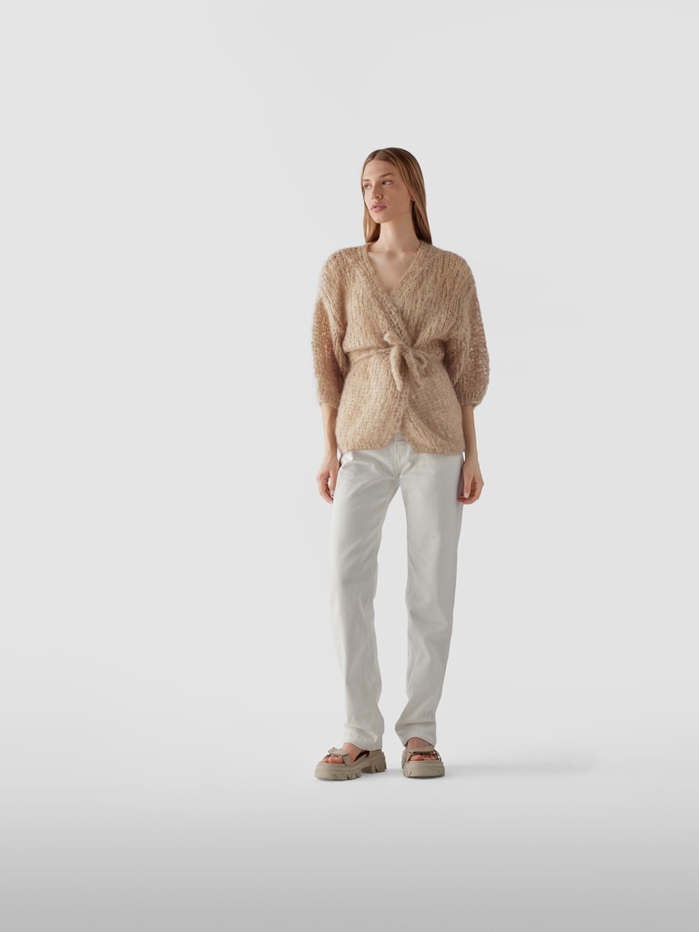 Maiami Strickjacke mit Taillengürtel (beige) online kaufen