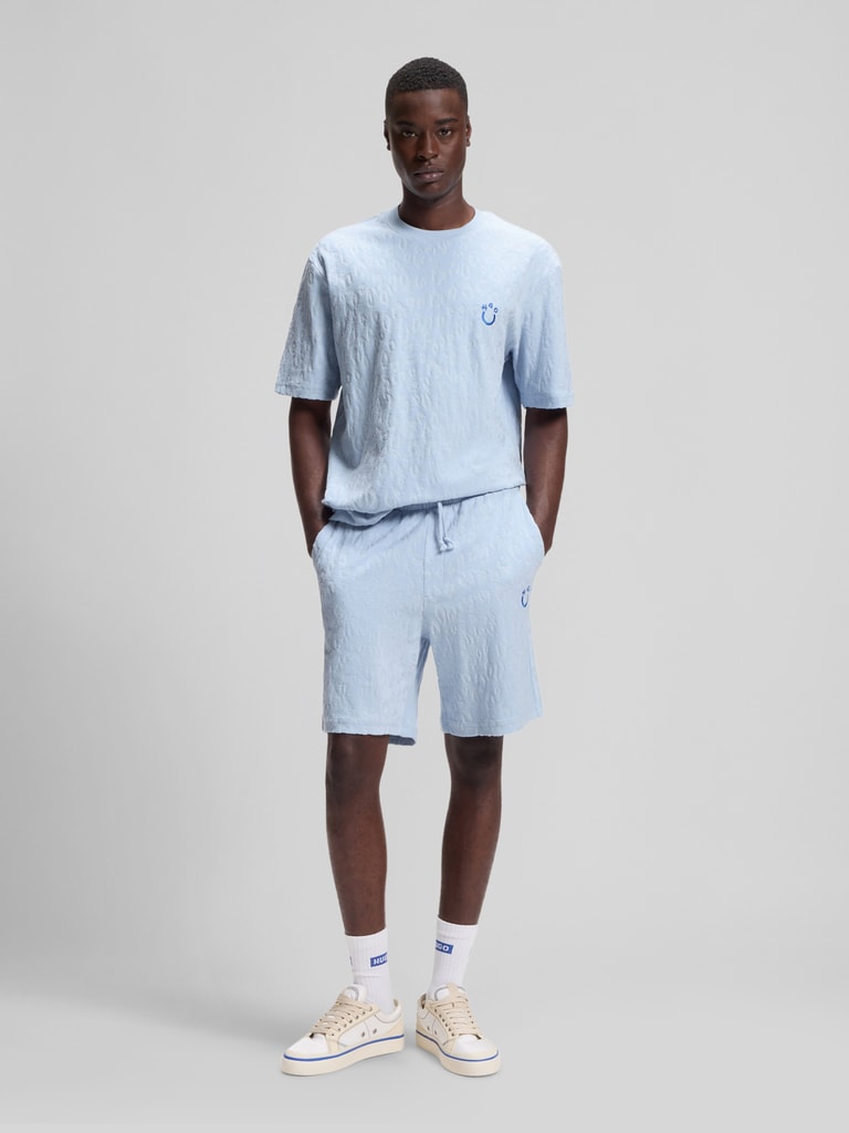 Champion Shorts en coton homme, logo Bermuda, Bleu marine