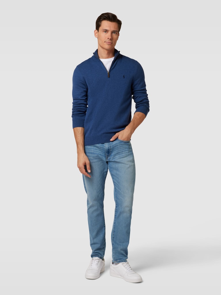 Polo Ralph Lauren Gebreide pullover met V-hals, model 'KIMBERLEY' in blauw online kopen | P&C