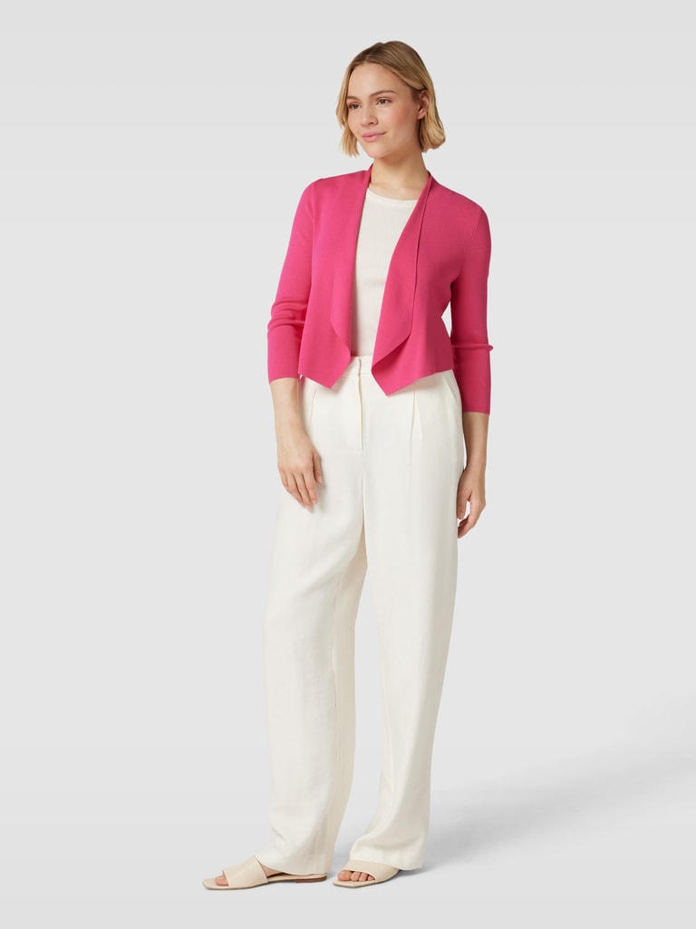 Cardigan Femme Comma 2169147 - Poncho Tricot Fin Avec Pompons Et Franges, Coupe Droite
