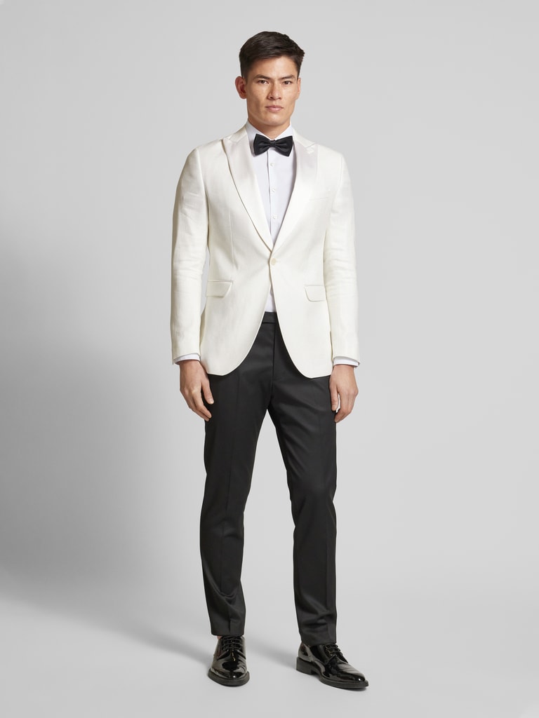 CG - Club of Gents Slim fit colbert met linnen, model 'PABLO' in wit ...