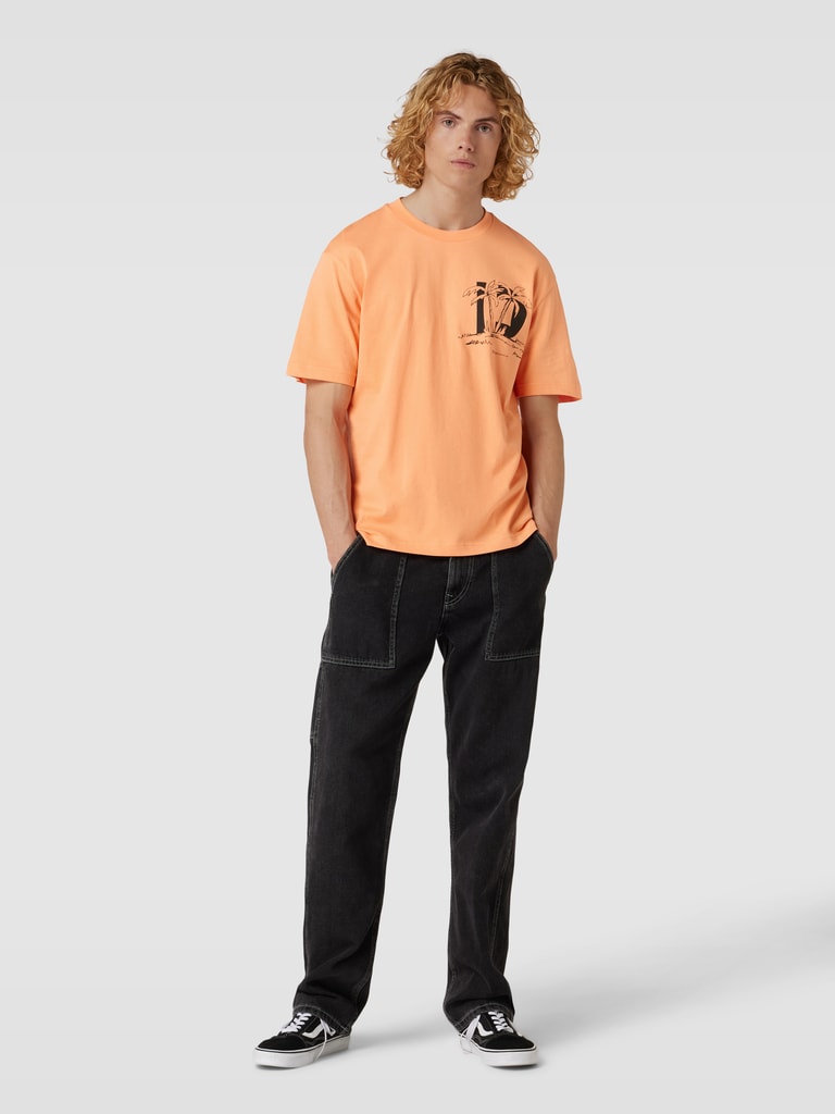 TOM TAILOR Denim Herren T-Shirt Relaxed Fit Mit Batik-Print – Lässiges Basic Aus Baumwolle