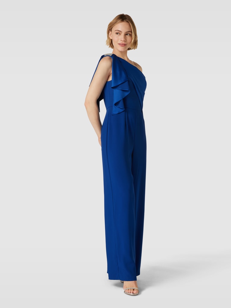 Adrianna papell jumpsuit mit volants blau online kaufen