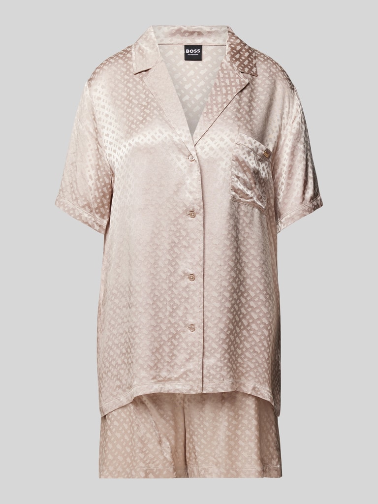 Pyjama Lable BOSS Pyjama mit Label-Applikation (beige) online kaufen