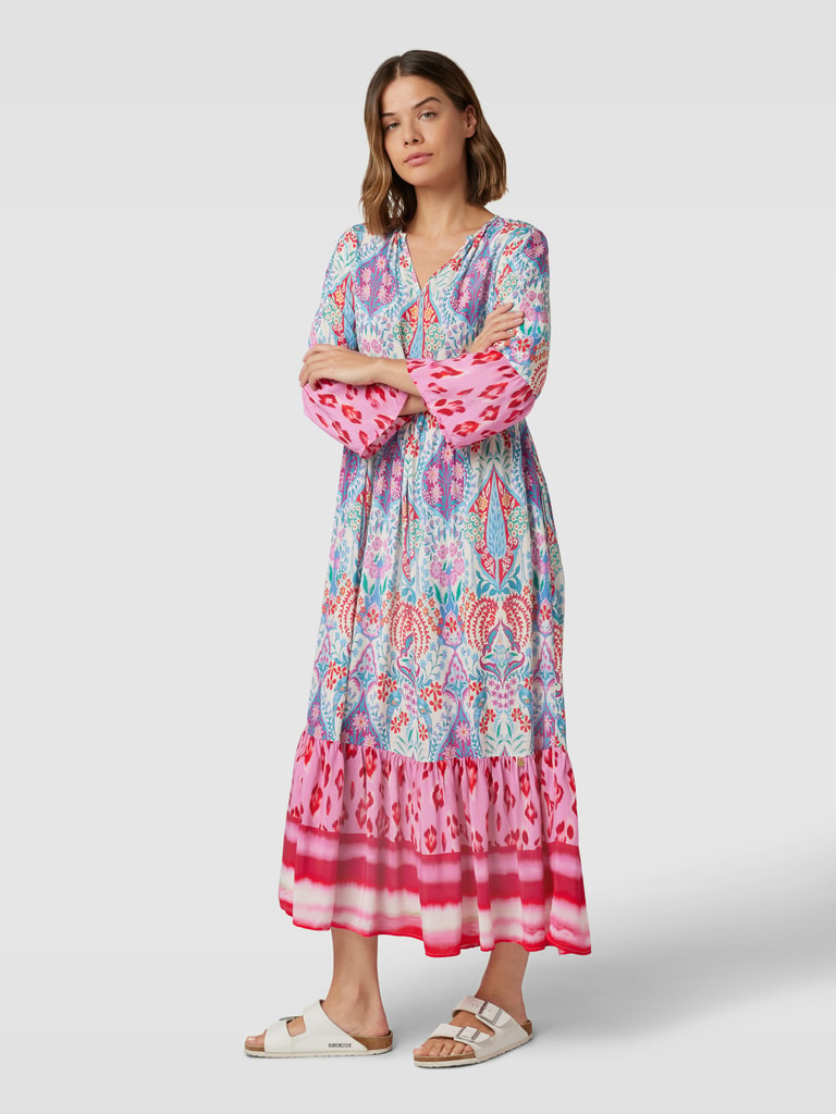 Roze Maxi Ibiza Hippie Stijl Jurk