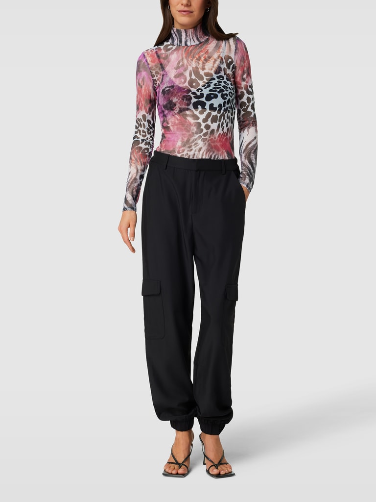 Guess Shirt met lange mouwen en labelapplicatie, model 'MIRELA' in rood