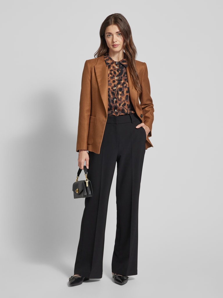Stefanel Blazer in unifarbenem Design mit Eingrifftaschen 