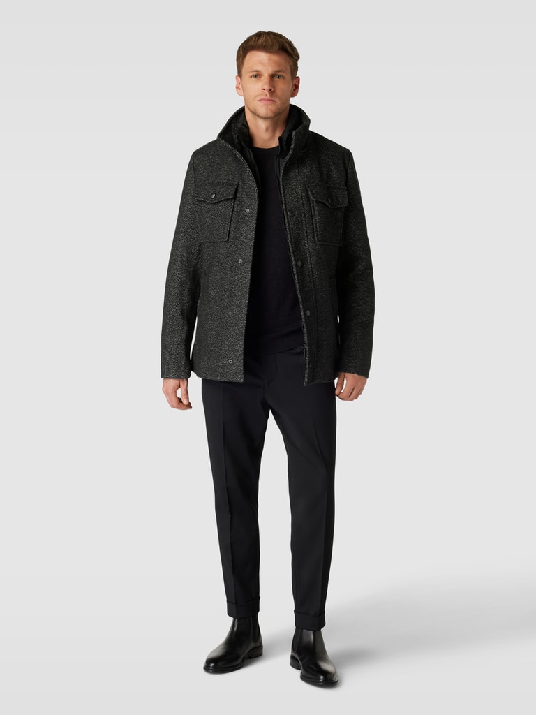 TOM TAILOR Herren Strickjacke Mit Stehkragen - Strukturierte Organic Cotton Jacke Regular Fit