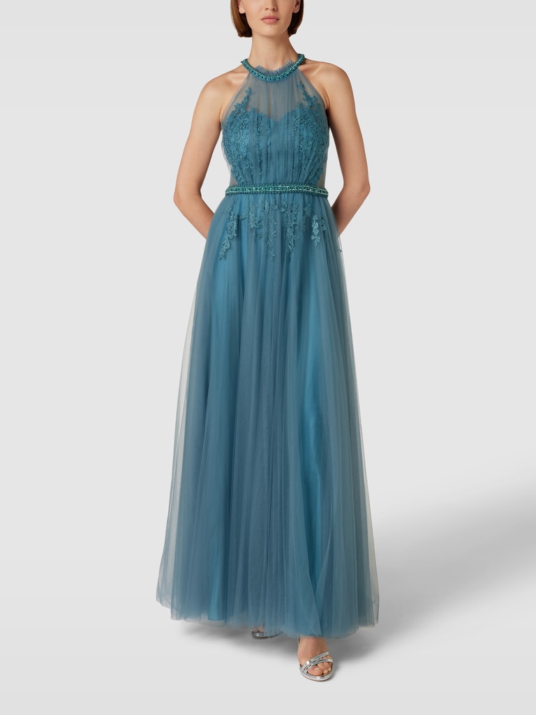 V.M. Abendkleid mit Zierbesatz (ocean) online kaufen