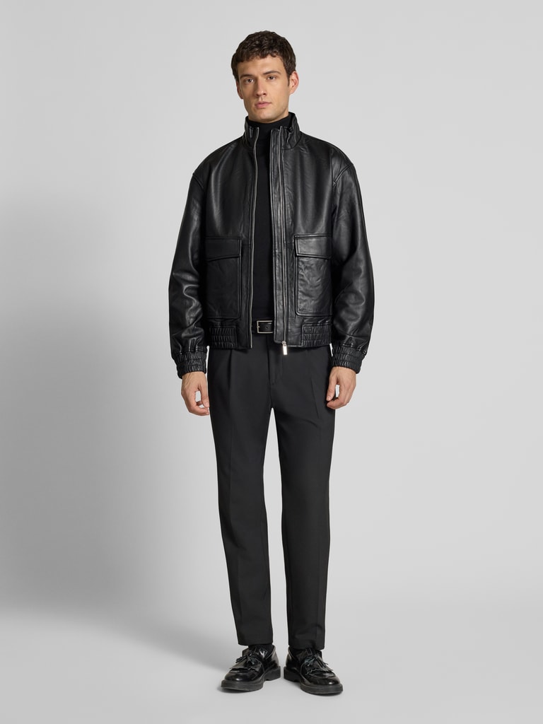 Selected Homme Regular Fit Lederjacke aus echtem Lammleder Modell
