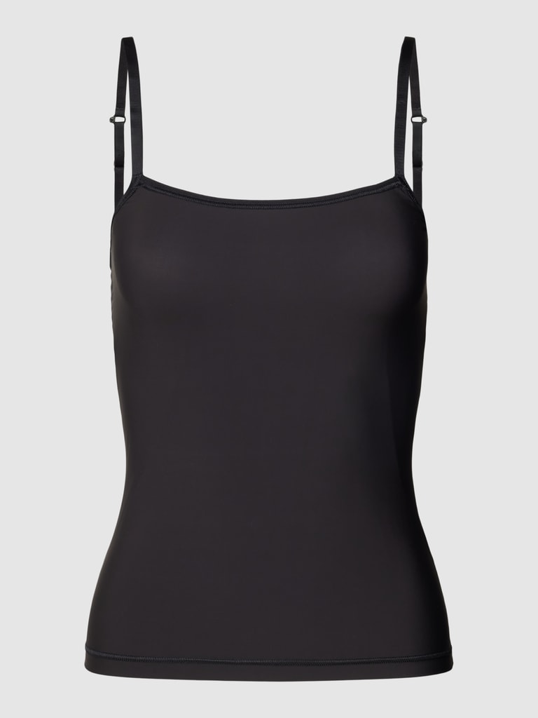 Basic top met vierkante hals voor dames in Beige