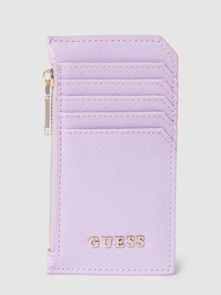 Guess Kartenetui mit Label-Applikation in metallic (flieder) online kaufen
