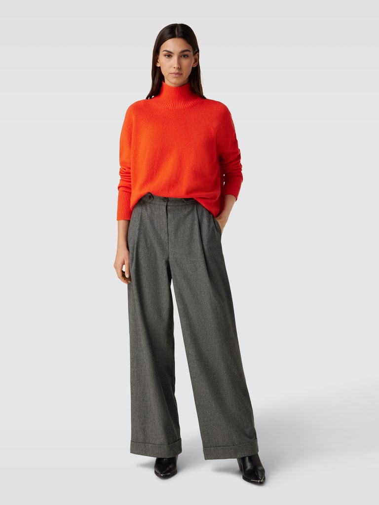 Pullover met opstaande kraag in lang model in grijs gemêleerd | Your