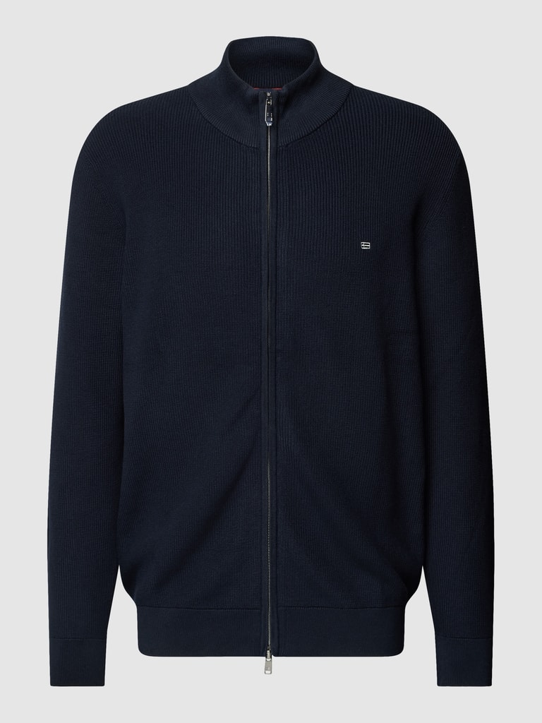 PJ PAUL JONES Gebreid herenvest met vlechtpatroon, knop-door-knop, grof gebreid cardigan, donkerblauw, XXL