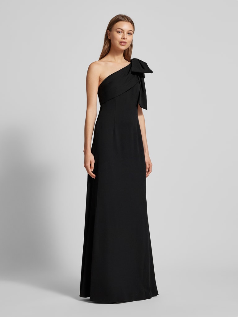 Luxuar Avondjurk met one shoulder-band in rookblauw online kopen | P&C