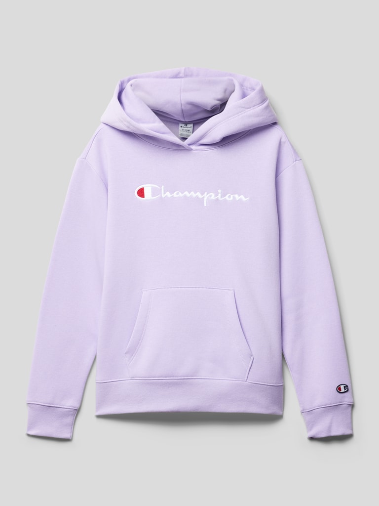 Lilac Helllila Hoodie CHAMPION Hoodie Mit Label Stitching Flieder