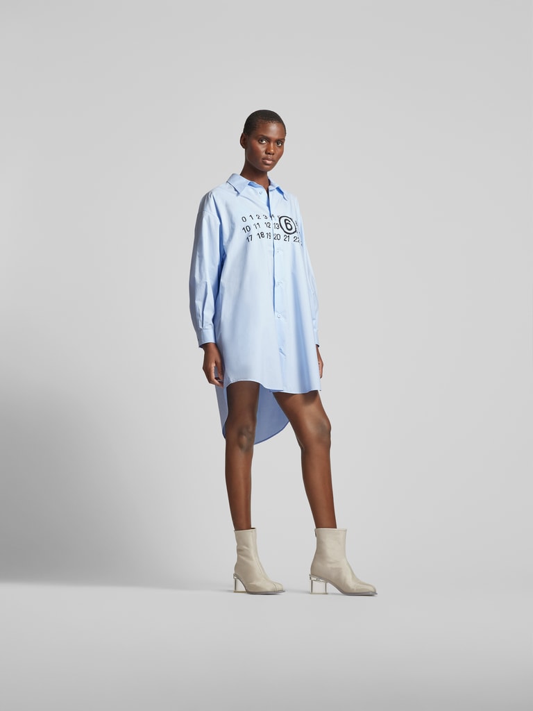 MM6 Maison Margiela Kleid mit Motiv-Print (hellblau) online kaufen