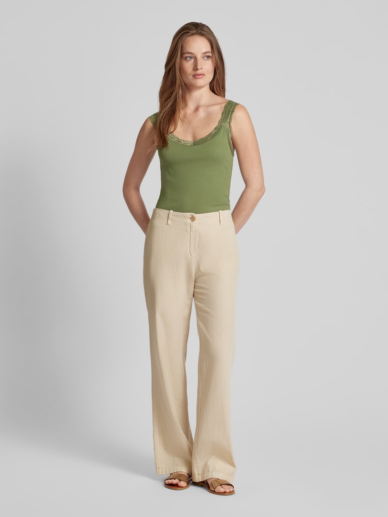 B.Young Tanktop met kant, model 'Palva' in olijfgroen online kopen | P&C