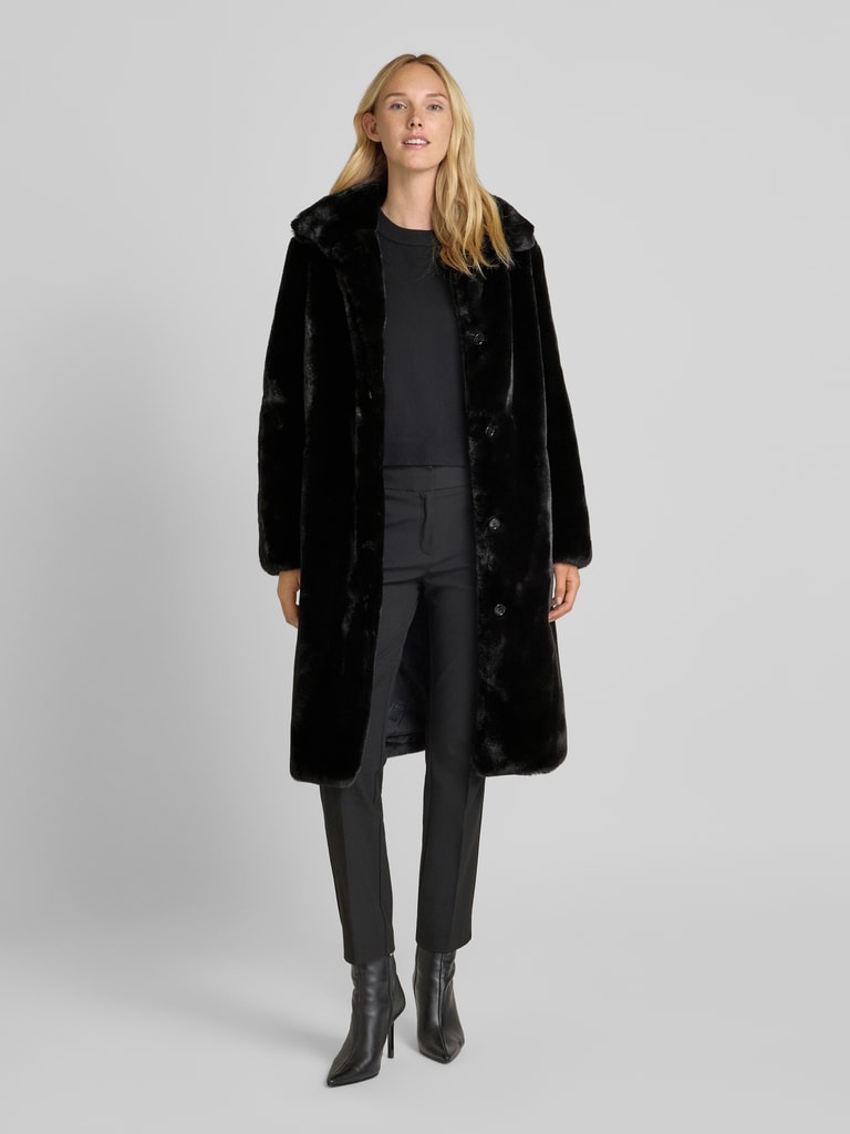 BOSS Wintermantel mit Kunstfellbesatz Modell 'Cetedia' (black - Main Image