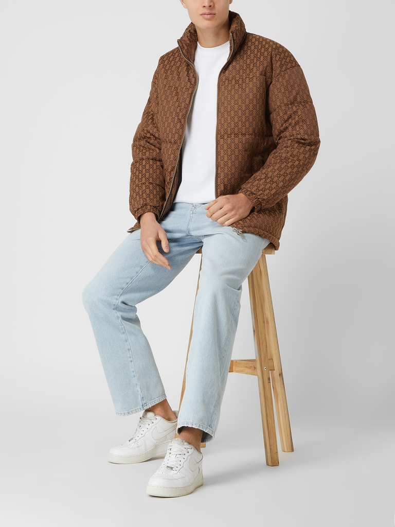 Jack & Jones Gewatteerd jack van katoenmix, model 'Plaza' in cognac