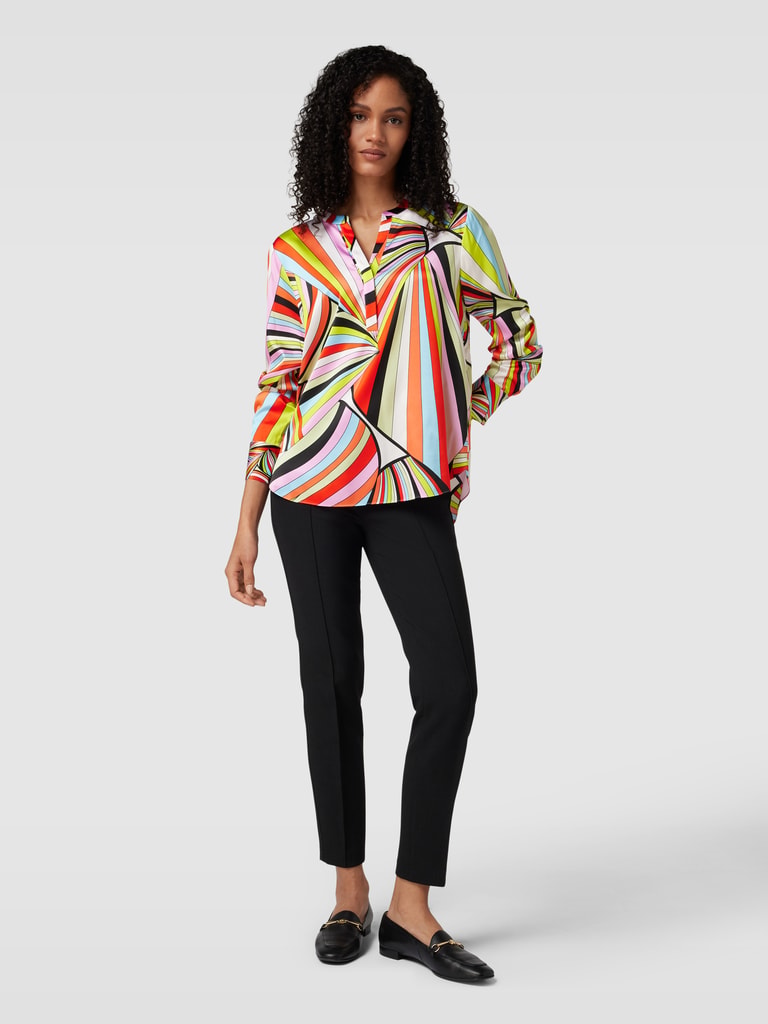 Herzens Angelegenheit Oversized Stripe Shirt With Floral Silk Back Baby Blue/white