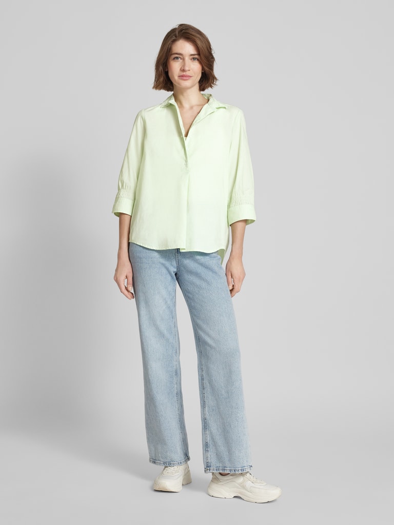 GORGLITTER Leo Blouse voor dames, lange mouwen, bovendeel met luipaardpatroon, blouse met 3/4 mouwen, voor herfst en winter, grijs, M