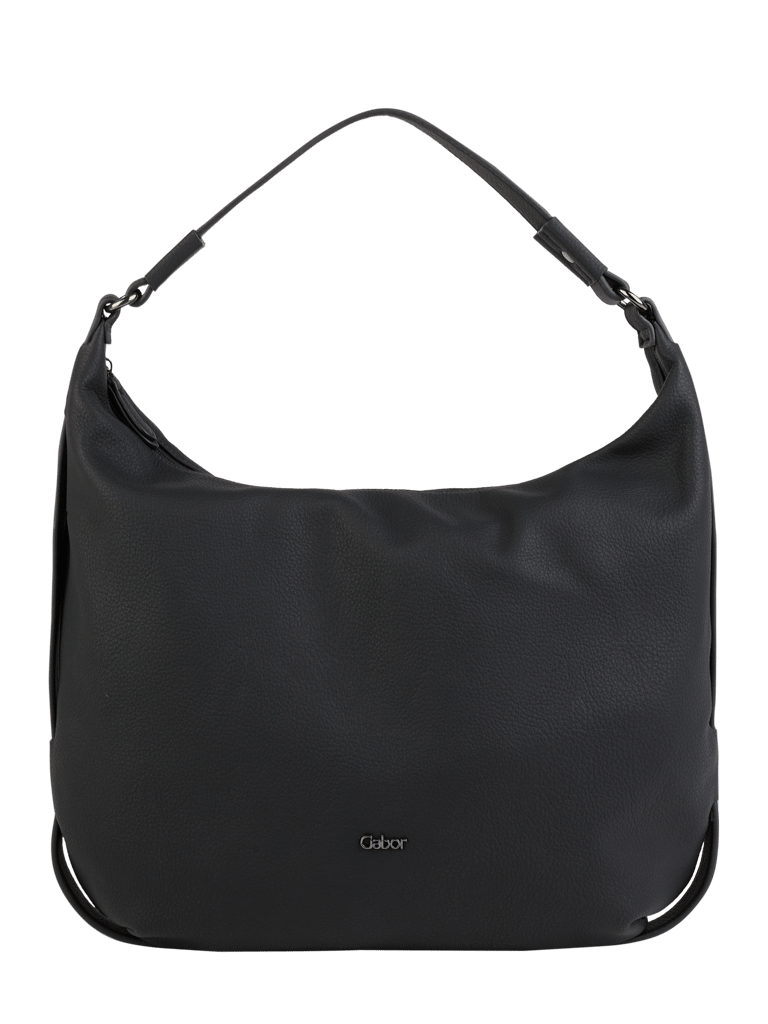 Gabor Latissa Damen Hobo Bag – Mittelgroße Schultertasche In Schwarz, Aus Genarbtem Lederimitat, Elegant & Praktisch