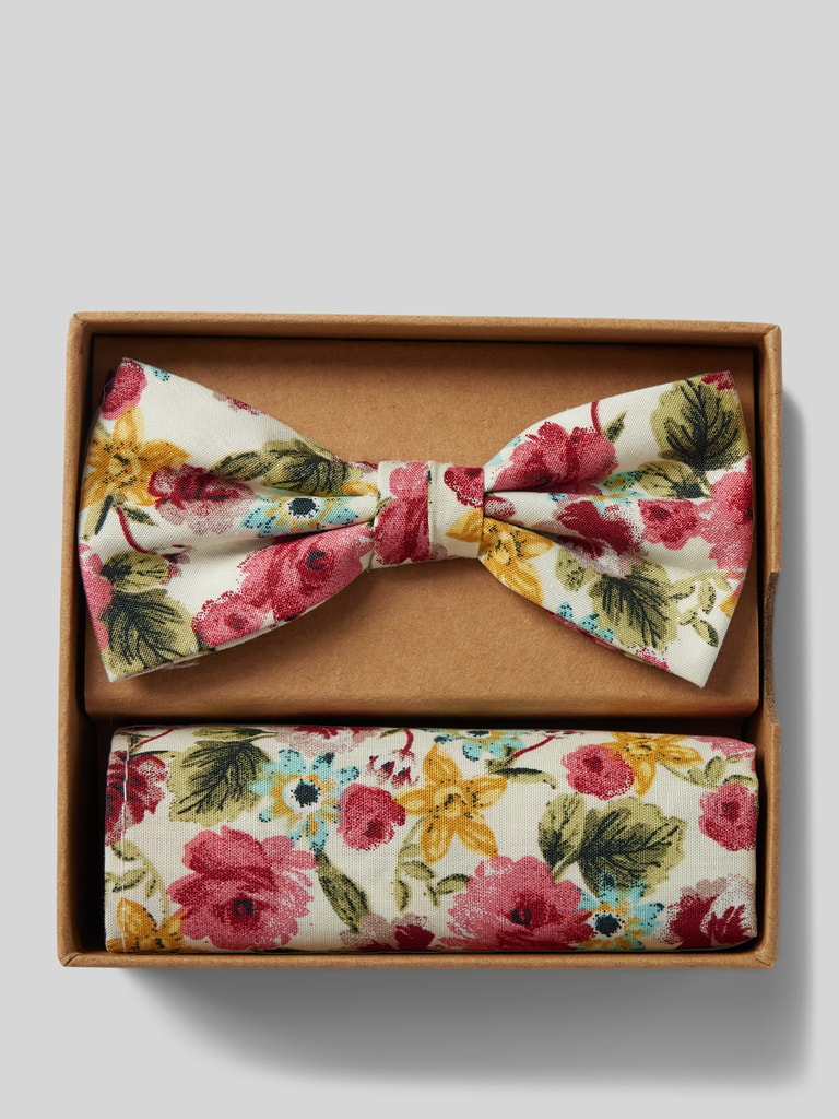 Prince Bowtie Fliege und Einstecktuch im Set (pink) online kaufen