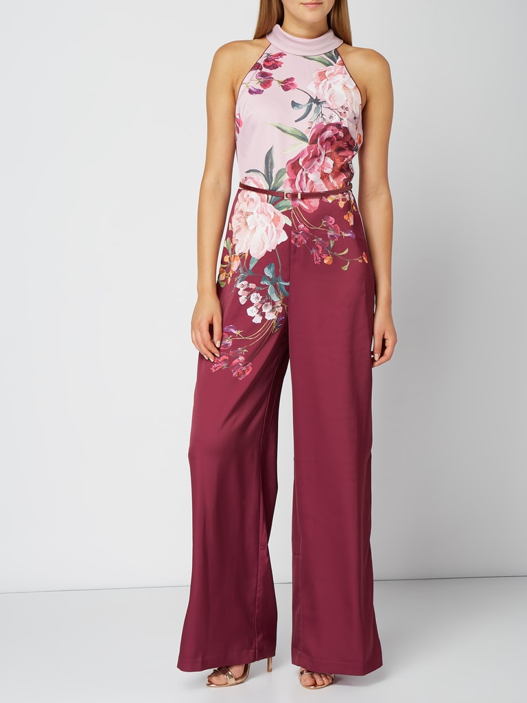 Ted Baker Jumpsuit mit floralem Muster (bordeaux rot) online kaufen