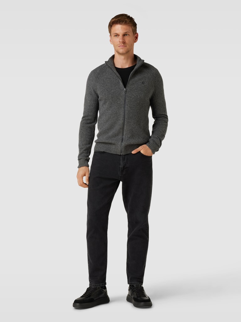 MCNEAL Strickjacke mit Label-Stitching (dunkelgrau melange) online 