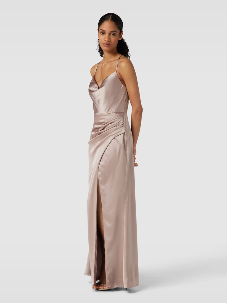 Laona Abendkleid in Wickel-Optik (taupe) online kaufen