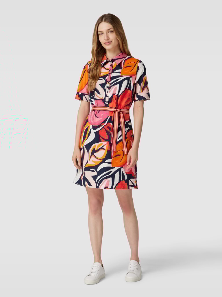 Betty Barclay Knielange jurk met all-over motief in rood online kopen | P&C