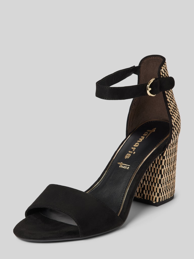 Tamaris Sandaletten Schwarz Mit Blockabsatz Damen Sandalen Sandalette  Blockabsatz Schwarz Sandalen