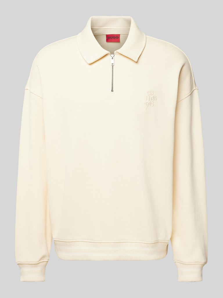 HUGO Men's Gray Hooded Tape-Detail Sweatshirt