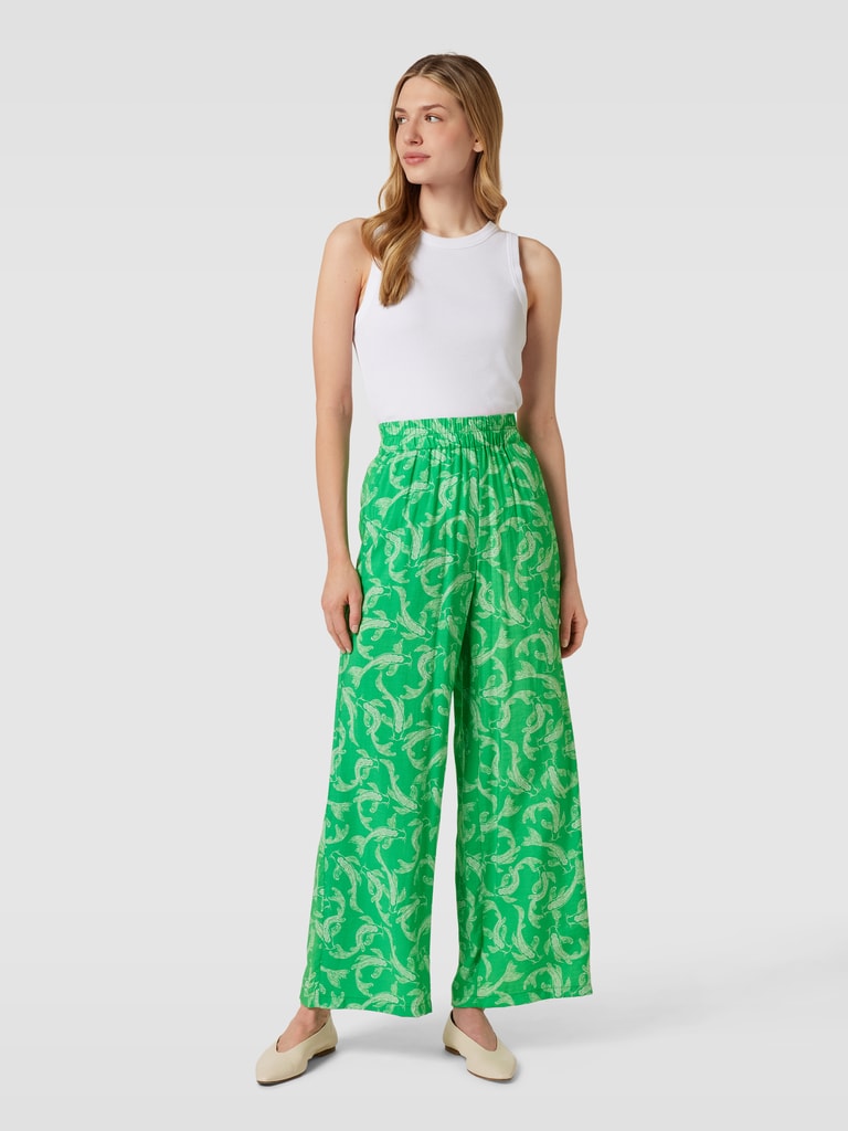 OBJECT Broek met all-over motief, model 'Rio' in groen online kopen | P&C