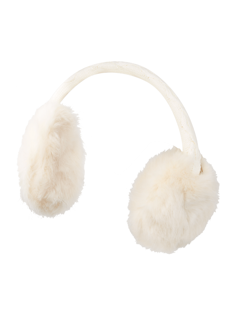 Barts Earmuff aus Zopfstrick und pelz (weiss) online kaufen