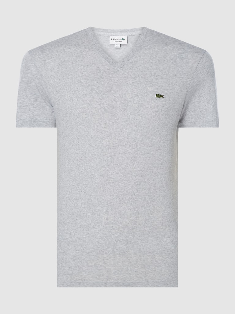 Lacoste Regular Fit T-Shirt mit V-Ausschnitt (silber melange) online kaufen
