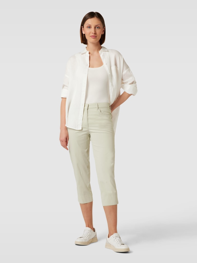 Raphaela By Brax Slim fit capribroek met all-over motief, model