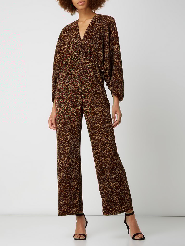 Bardot Jumpsuit met cutout, model 'Leopard' in donkerbruin online kopen P&C