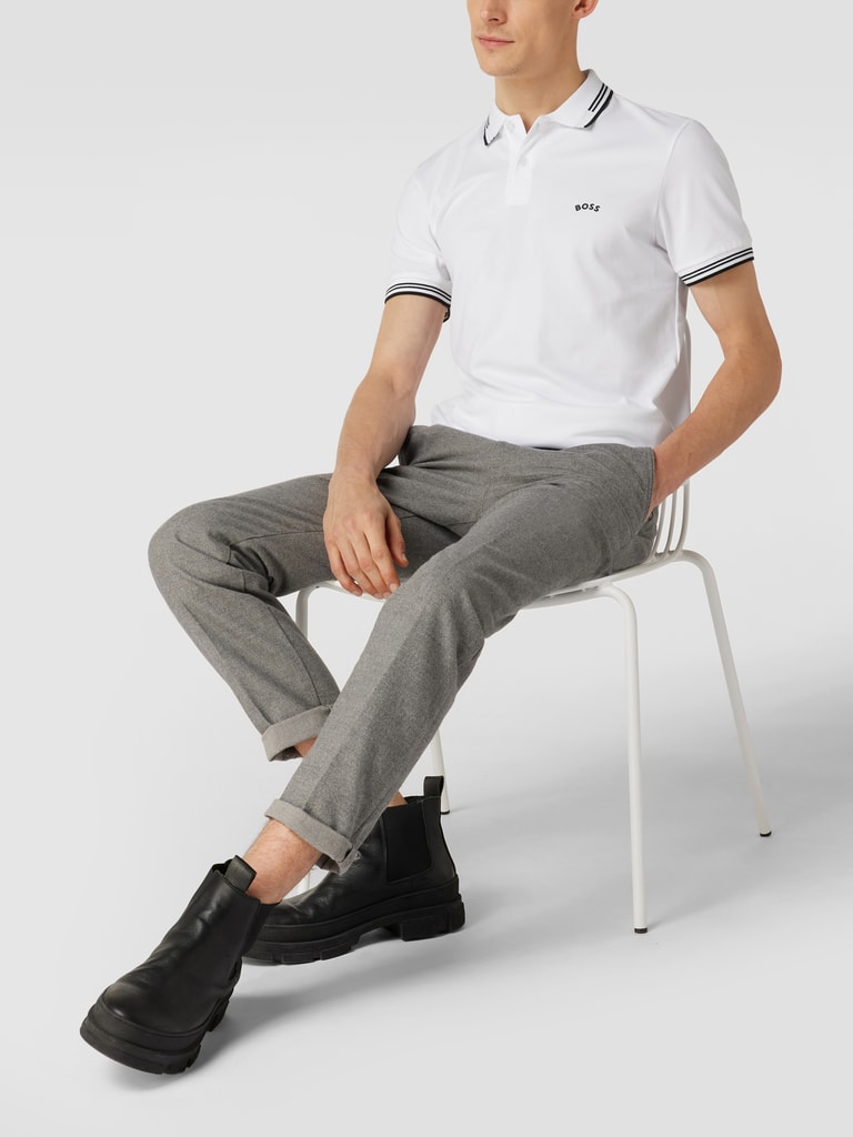 Herren Poloshirt - Slim Fit mit Kontrastbesatz