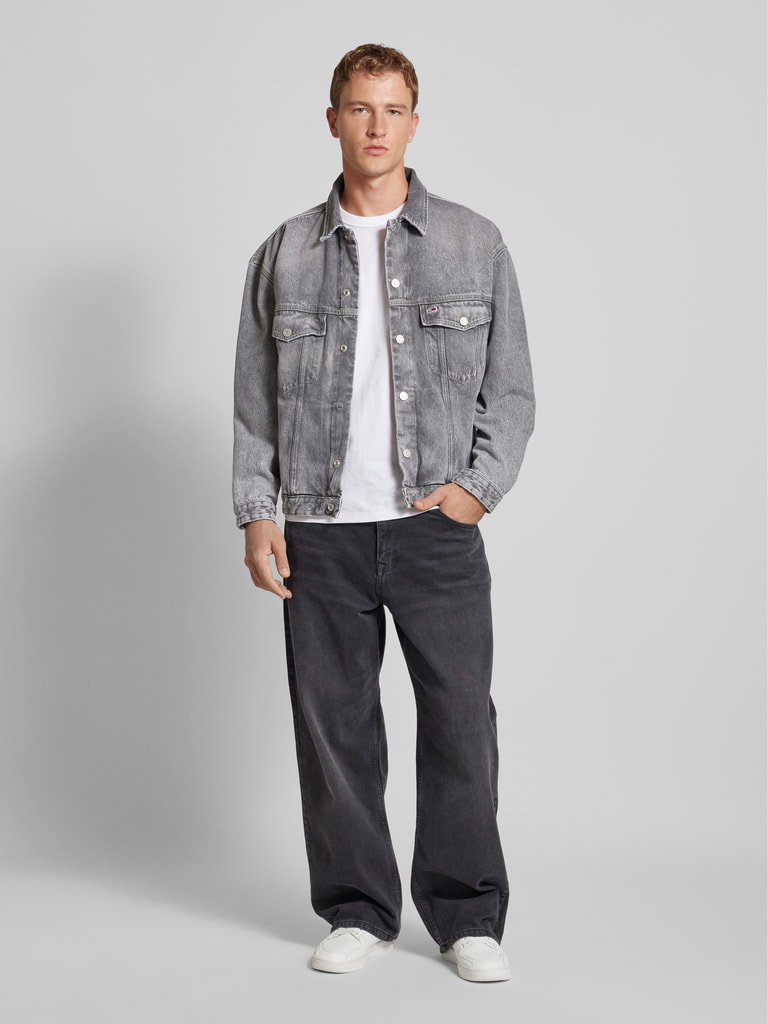 Tommy Jeans Oversized Jeansjacke mit Label-Stitching Modell  