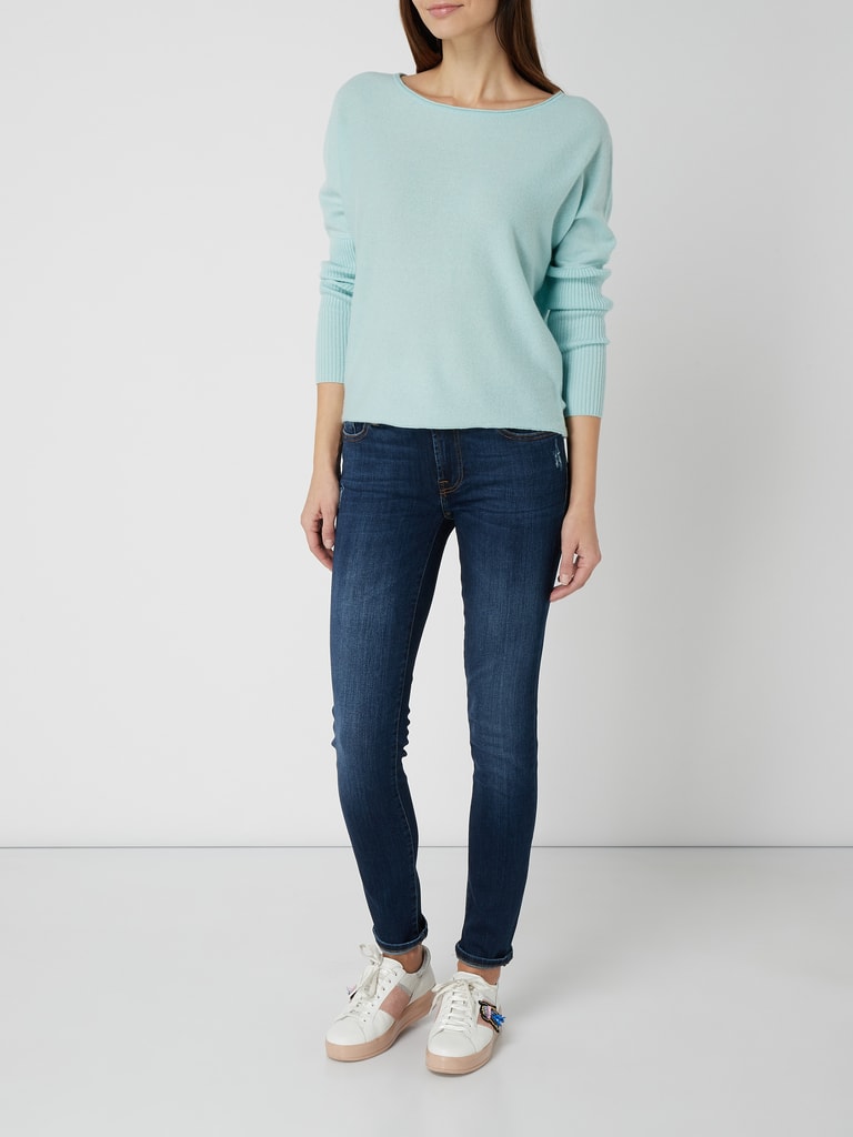 Marc Cain Pullover aus Kaschmir mit angeschnittenen Ärmeln (aqua blau ...