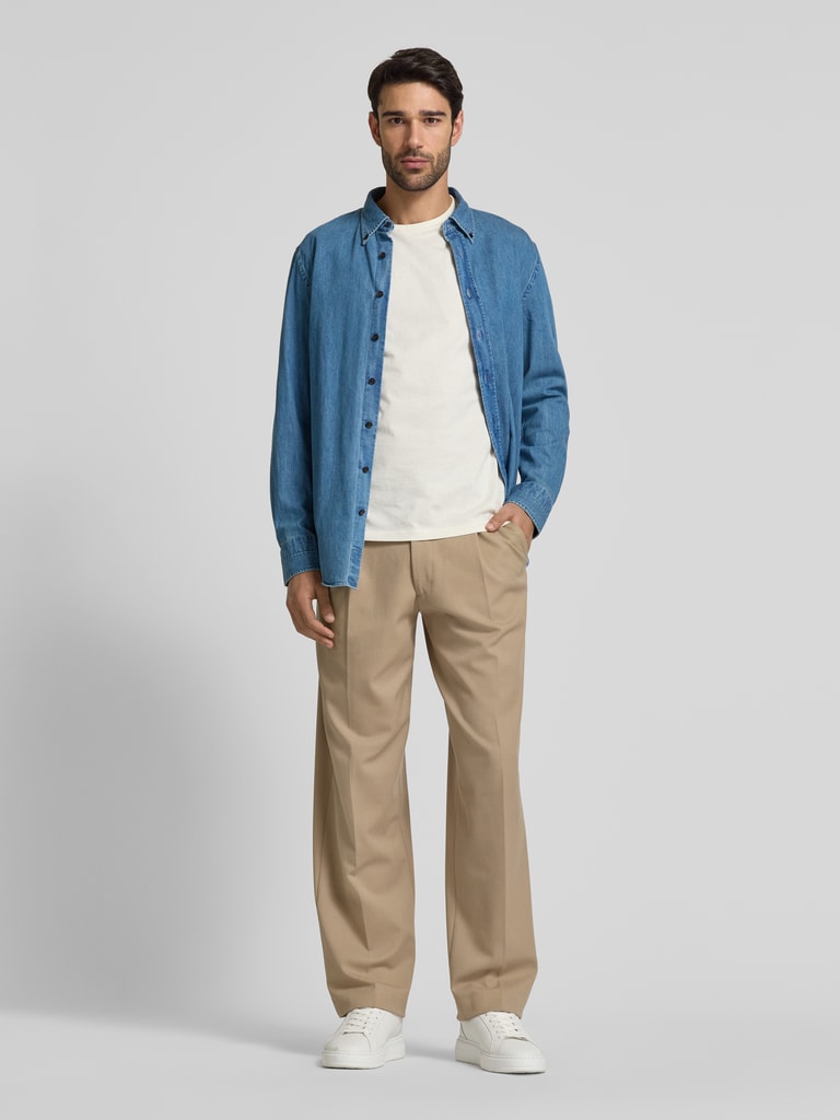 Essentials Herren Jeanshemd Mit Knopfleiste - Bequemes Langarm-Shirt Für Jeden Tag