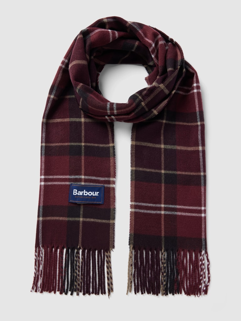 BarbourSchal mit Fransen Modell 'Galingale' in bordeaux rot